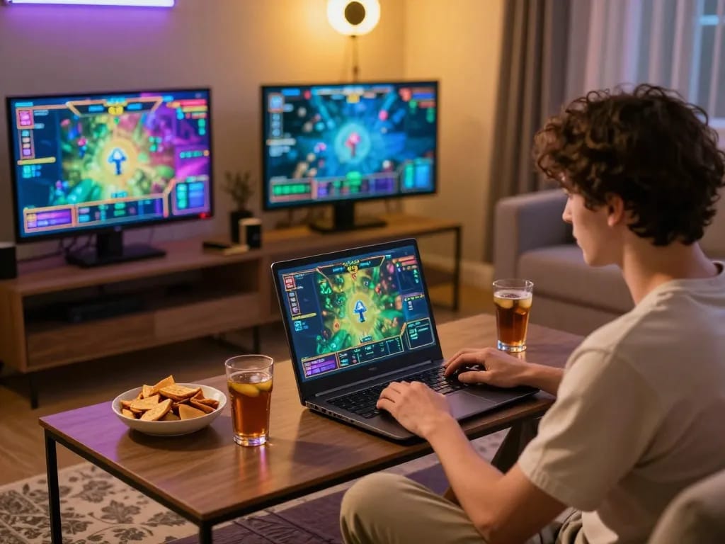 Engaging in an online SC88 Game session, showcasing strategy and relaxation in a cozy atmosphere.
