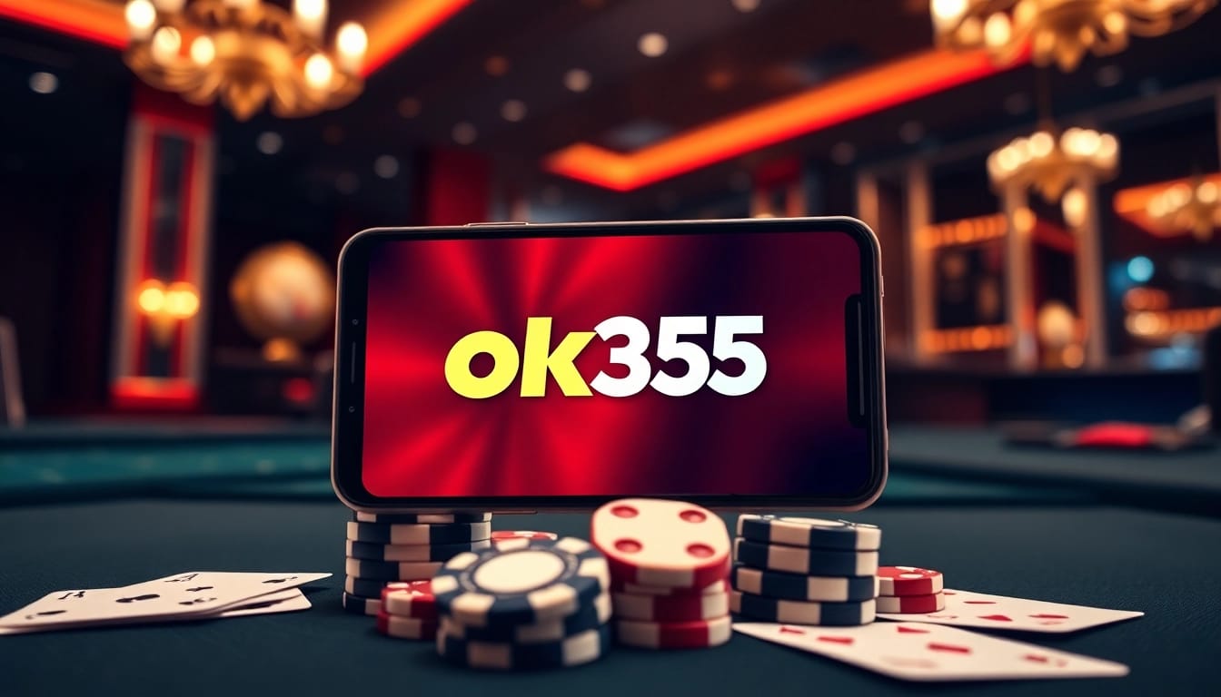 Engage in thrilling games with the ok365 app in a luxurious casino setting.
