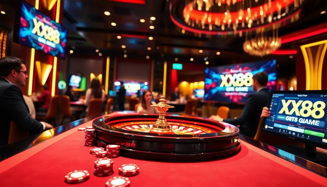 Experience the excitement of XX88 GAME at a luxurious casino table with vibrant poker chips.
