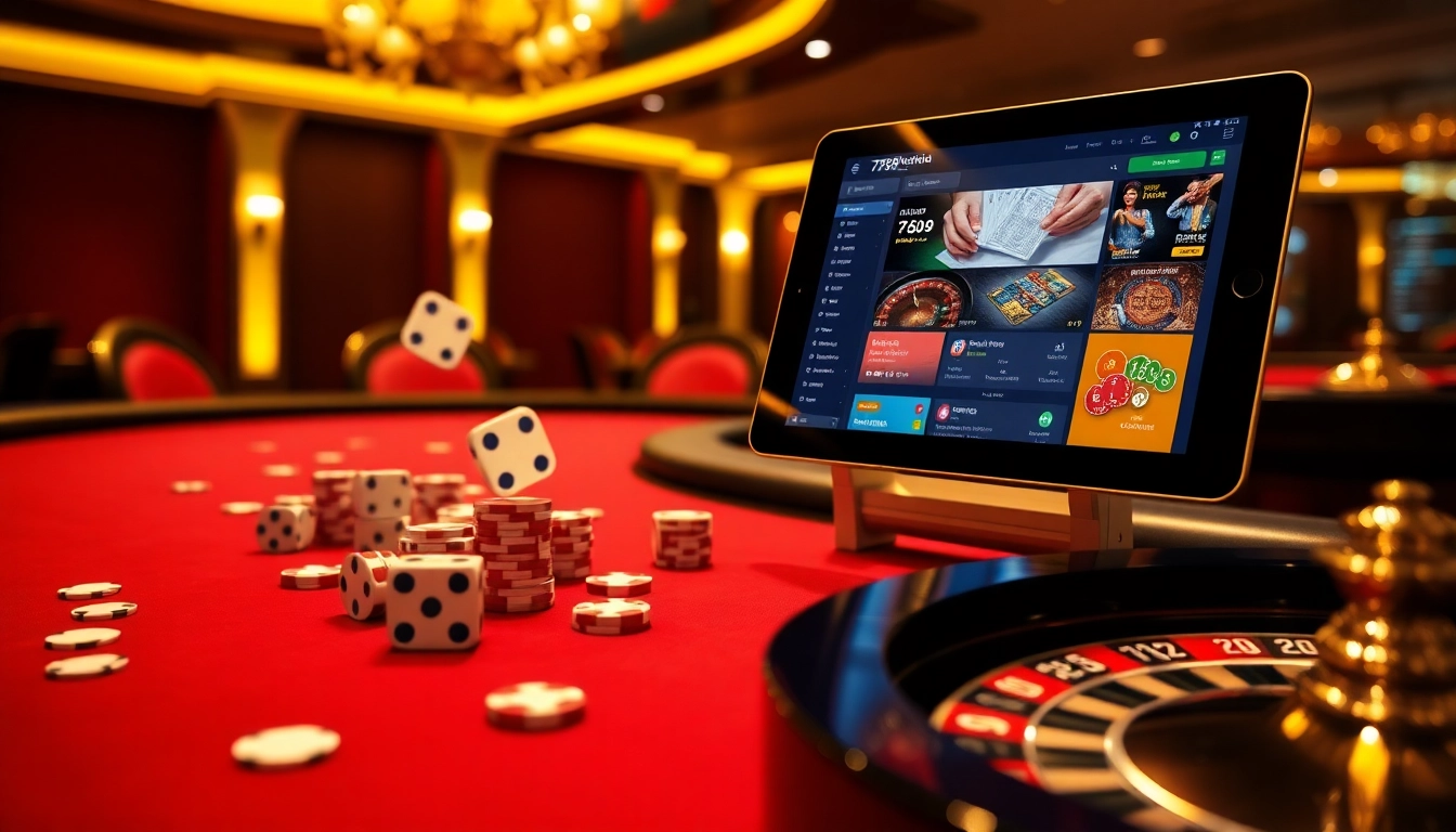 Winning at a poker table while showcasing features of 789betmedia.com in a luxurious casino setting.