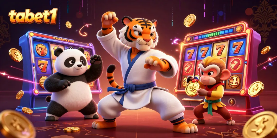 tabet1 engages players with vibrant casino slot game action featuring a kung fu tiger master.