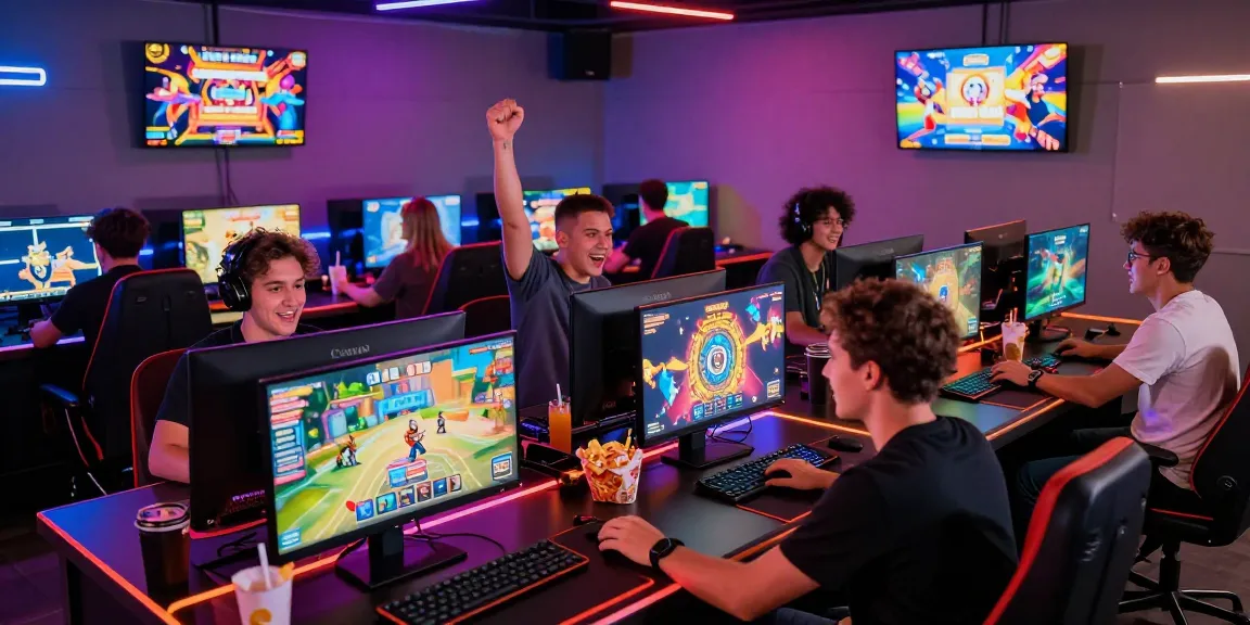 Players enjoying games at CM88z.com.co in a lively gaming lounge