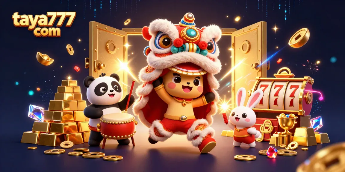 Engage with thrilling gaming action at taya777 com, featuring a vibrant casino scene full of gold and excitement.