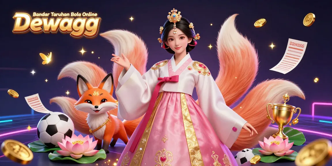Bet on sports with Bandar Taruhan Bola Online Dewagg illustrated with lively characters and casino elements.