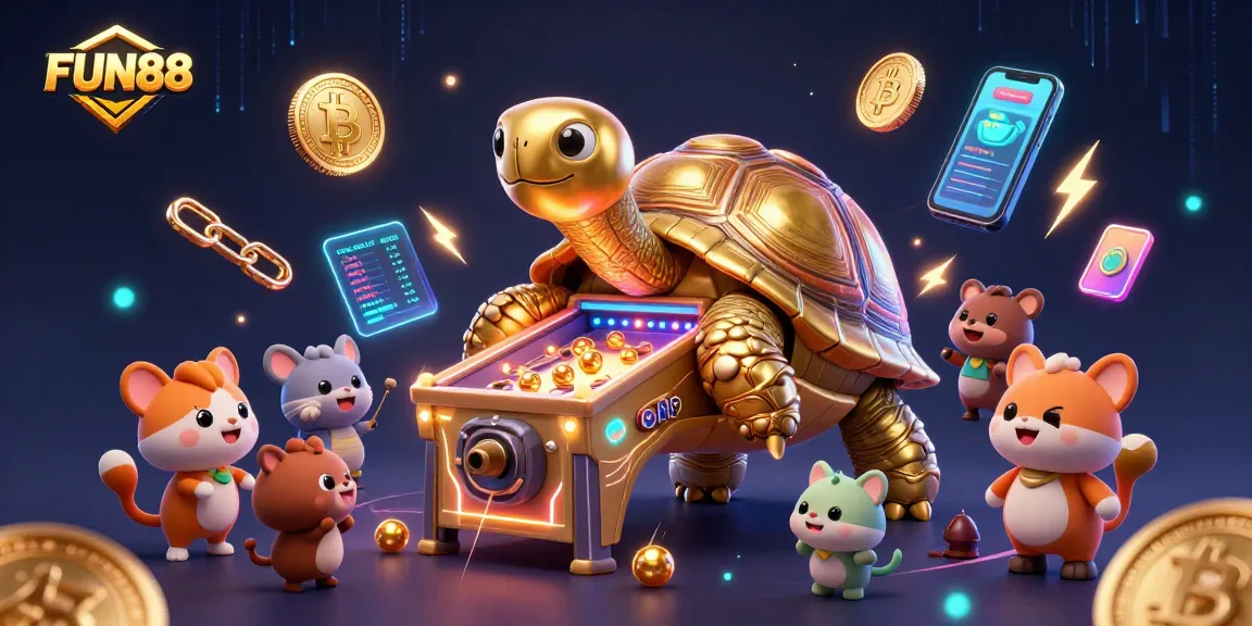 Experience FUN88 with vibrant 3D casino gaming elements and animated characters capturing the excitement.