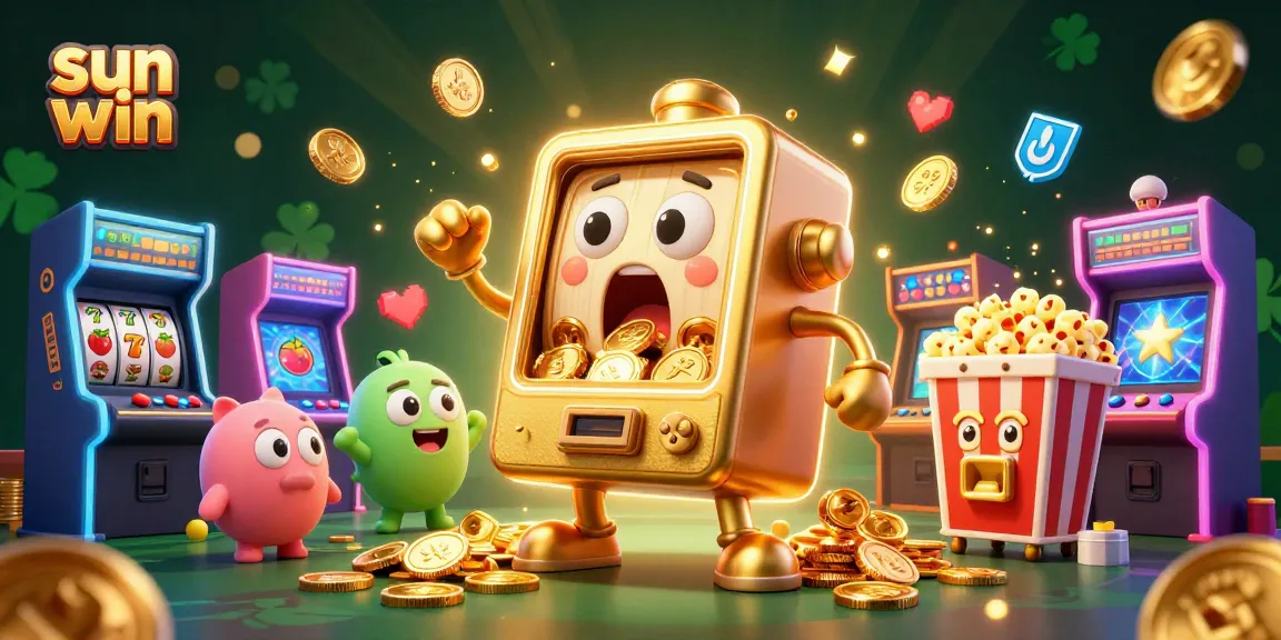 Experience the thrill of sun win jackpots with golden slot machines celebrating victory.